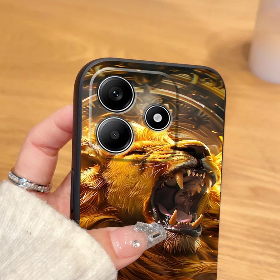 Cool Tiger Lion Black Soft Phone Cover Case for Xiaomi Redmi Note 11s 9S 12s 10S 9 10 11 12 Pro 13 14 Plus 7 8