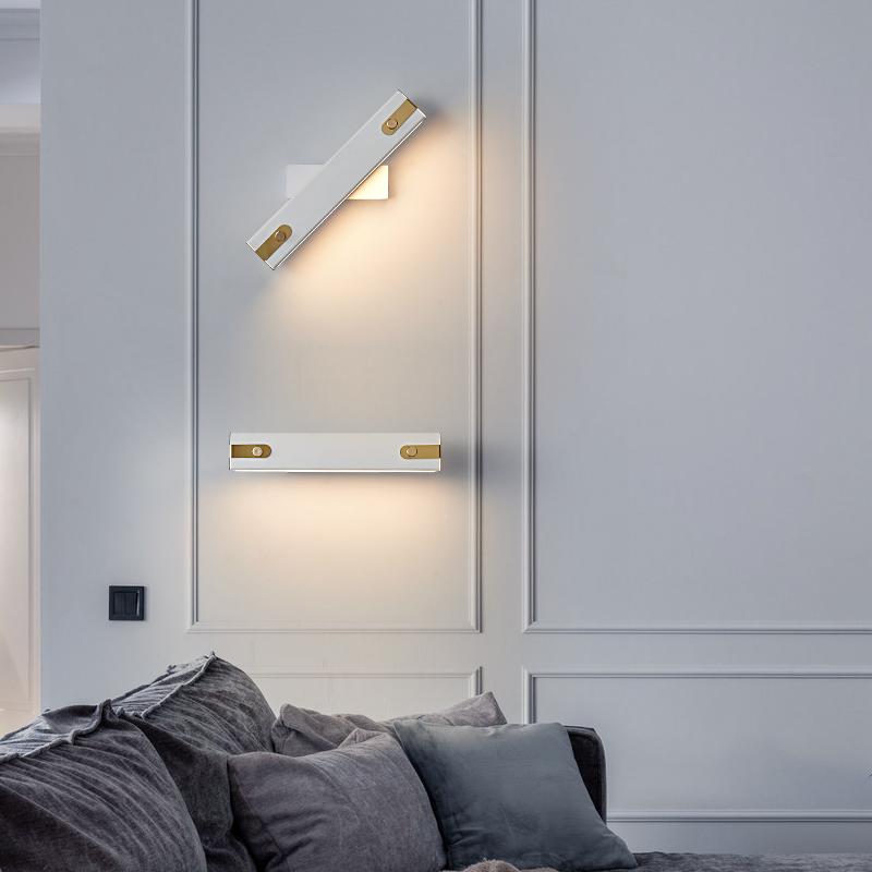 Moderní minimalistická LED nástěnná svítidla 350 stupňů nastavitelná otočná světla do podkroví ložnice nového domova interiérová dekorace osvětlení nástěnná svítidla