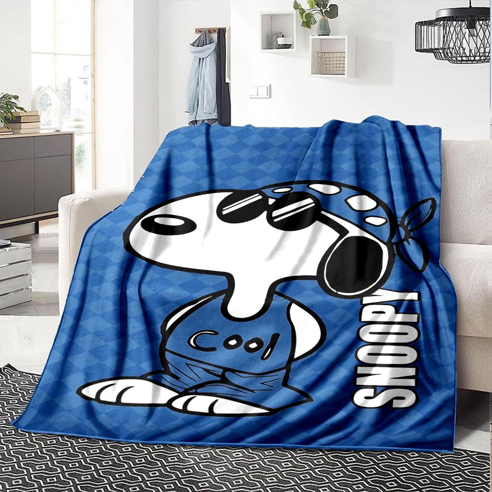 1pc Snoopys Happy Dance Flannel Blanket,Ultra Soft Warm Plush Throw for Home Bedroom Bed Sofa Cover Camping Picnic gift Y72434