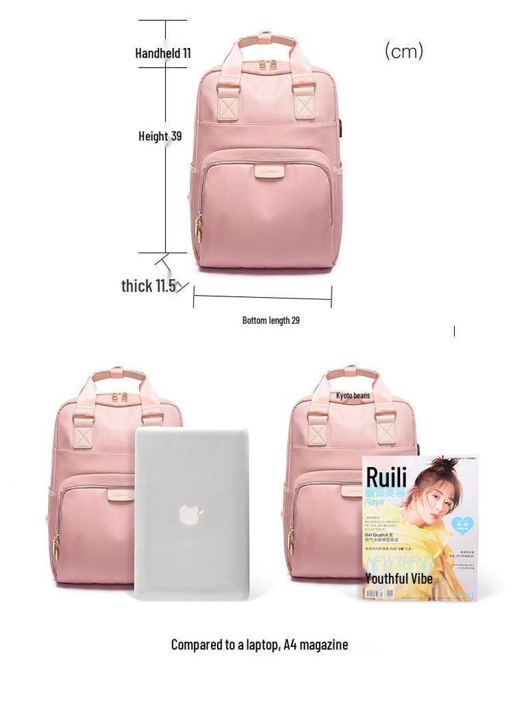Fashionable Waterproof USB Laptop Backpack for 14-15.6 Inch, Unisex, Large Capacity