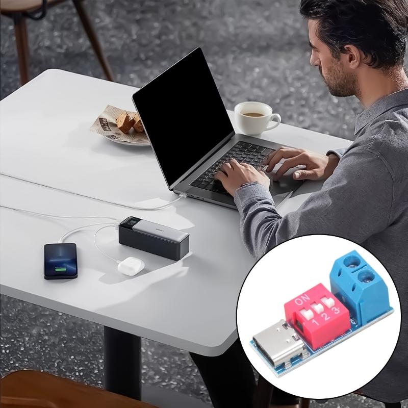 Pack of 2 USB Type C PD Triggers Module SupportsQC/PD Fast Charging with Adjustable Voltages Support 5V-20V Input