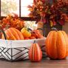12pcs Artificial Pumpkins Set Party Decoration Simulation Props Assorted Large for Harvest Autumn Halloween Thanksgiving Fall