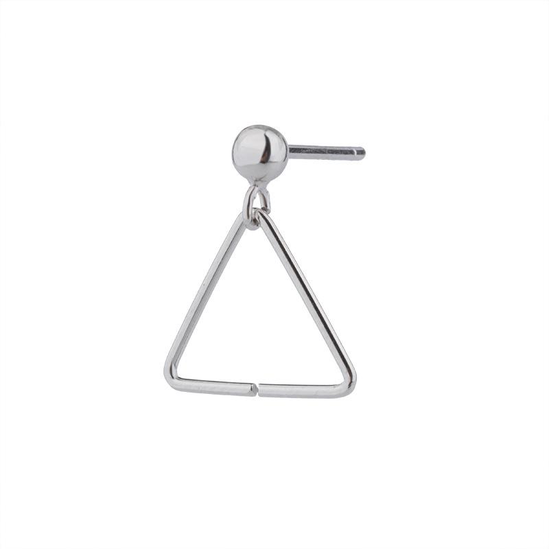 Tingxiang S925 Sterling Silver Geometric Triangle Beaded Earrings
