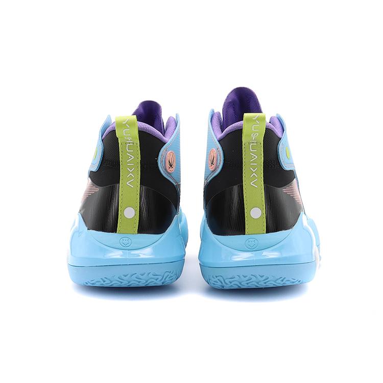 Li Ning YuShuai 15 TPU Cushioning Slip Resistant Abrasion Resistant Mid Top Basketball Shoes Men's Moon White Blue ABAR043-14