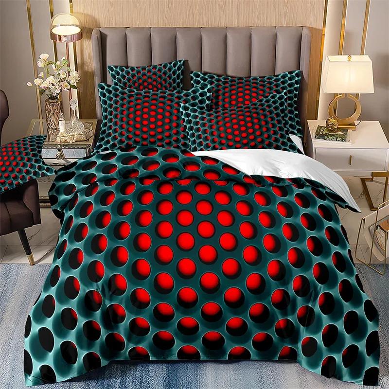 Durable Vibrant Double Polyester For Bed Abstract Style Print Honeycomb Pillowcover Black And White Quilt