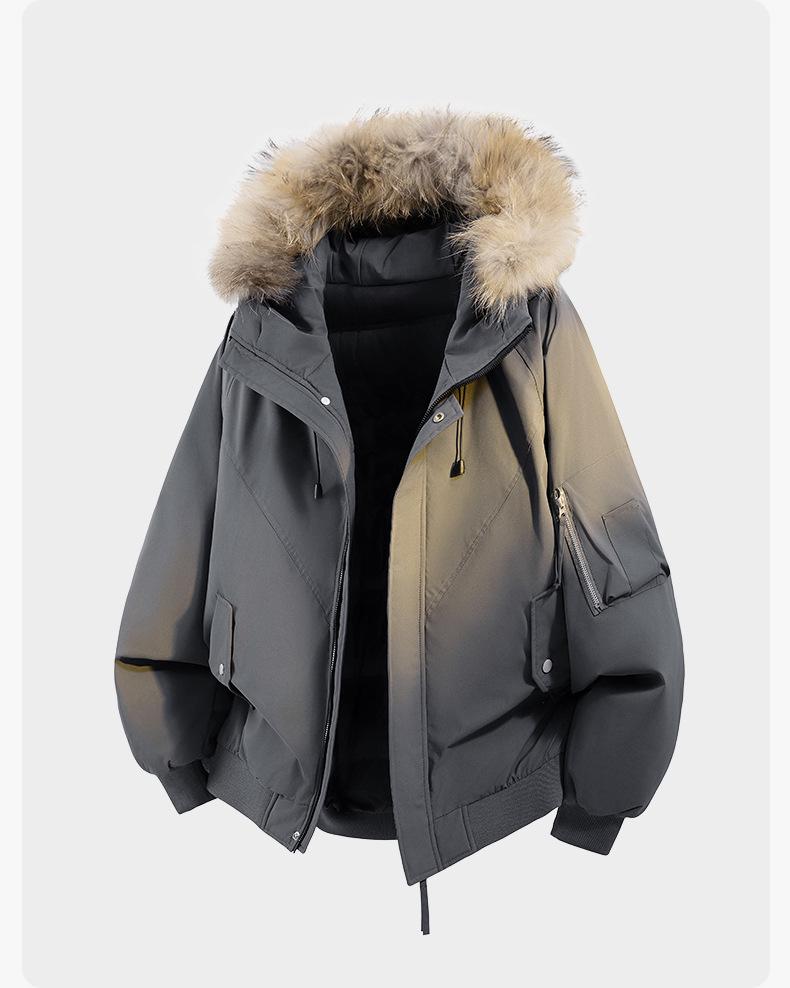 Parka d'hiver haut de gamme unisexe avec capuche et col en fourrure – Veste de ski style montagne trois-proofs