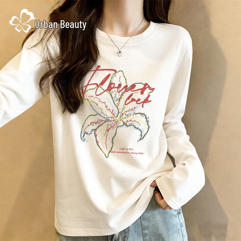 Women s 2026 Spring Plus Size Cotton Long-Sleeve T-Shirt S