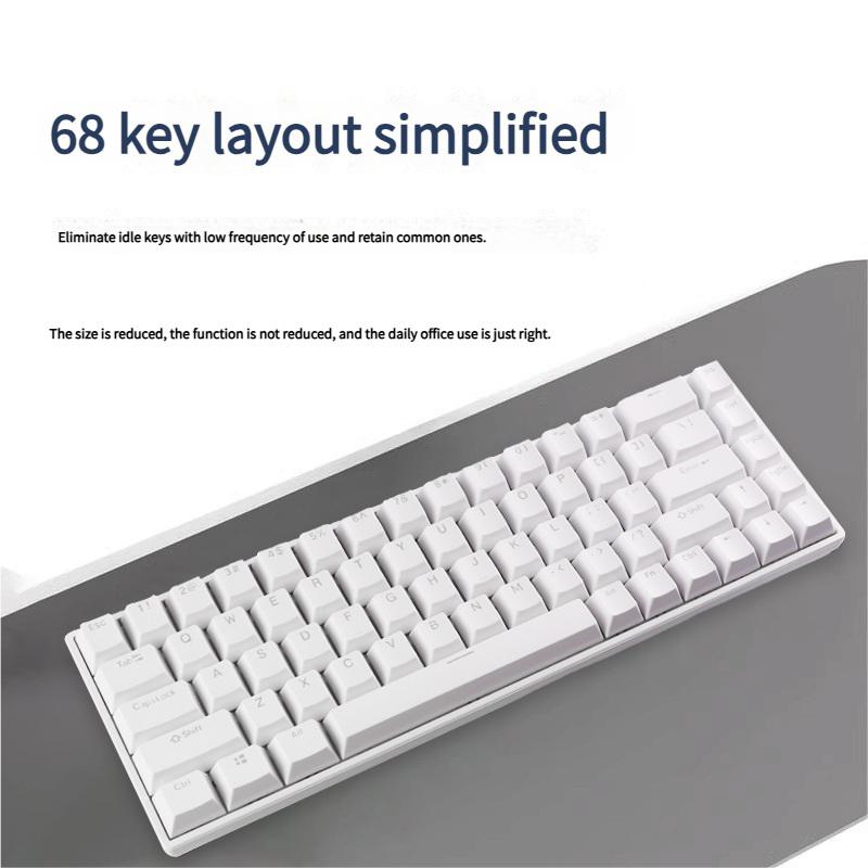 Mini Design Custom 68-Key Wired Mechanical Gaming Keyboard Red Axis Switches USB Type-C RGB Backlit 60% Gamer Keyboard