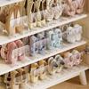Large Capacity 4 Grids Shoe Storage Rack Space Saving Vertical Transparent Shoe Racks Free Standing Plastic Baby Shoe Rack
