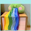 Regenbogenfrosch Erbrechendes Nickerchen Kissen Decke Cartoon Tier Plüschtier Pp Baumwollfüllung Kurzer Plüsch 45cm Geeignet für Jugendliche
