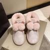 Women's Cute Fur Ball Fashion Lightweight Heightening Thick Sole Winter Warm Fur One Snow Boots Plush Lining Non-slip Casual Sports Cotton Boots