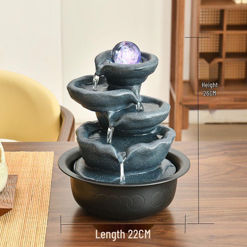 Popular Resin Water Feature: Small Zen Desktop Fountain for Wealth and Tranquility