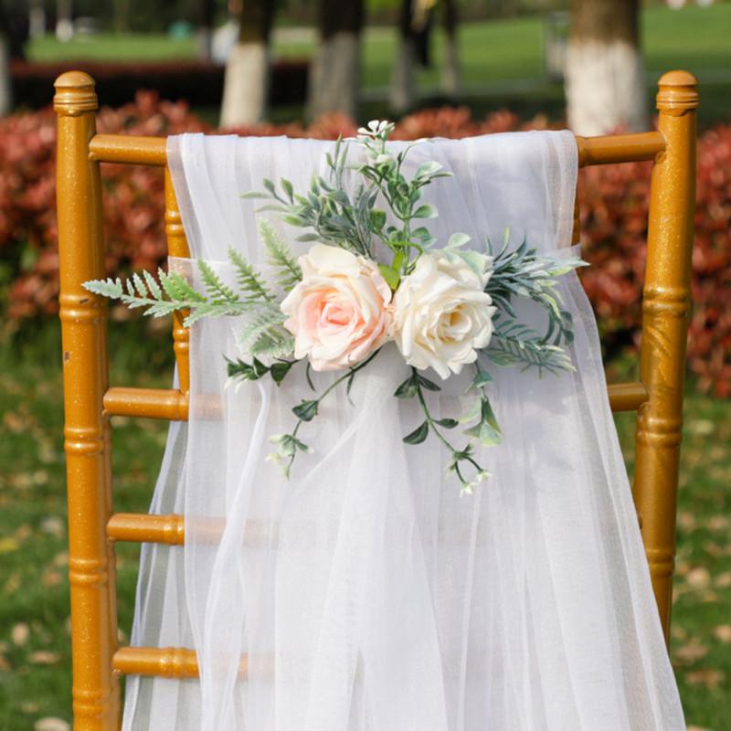 Artificial Chair Back Flower Simulation Fake Decorative Flower Outdoor Wedding Landscaping Layout