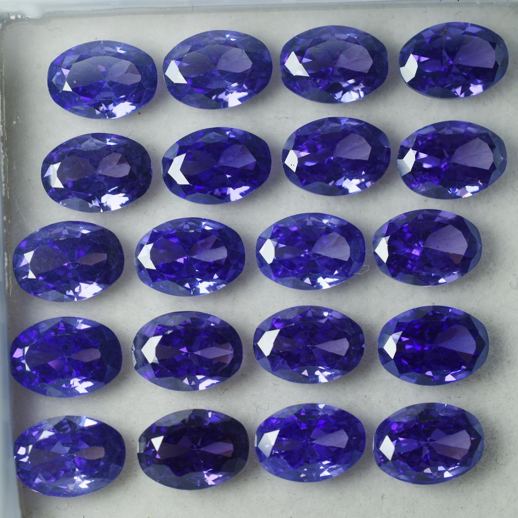 Natural Purple Tanzanite Loose Gemstone Oval Cut 12 pcs 7x5 mm Lot for Jewelry Making and Crafts