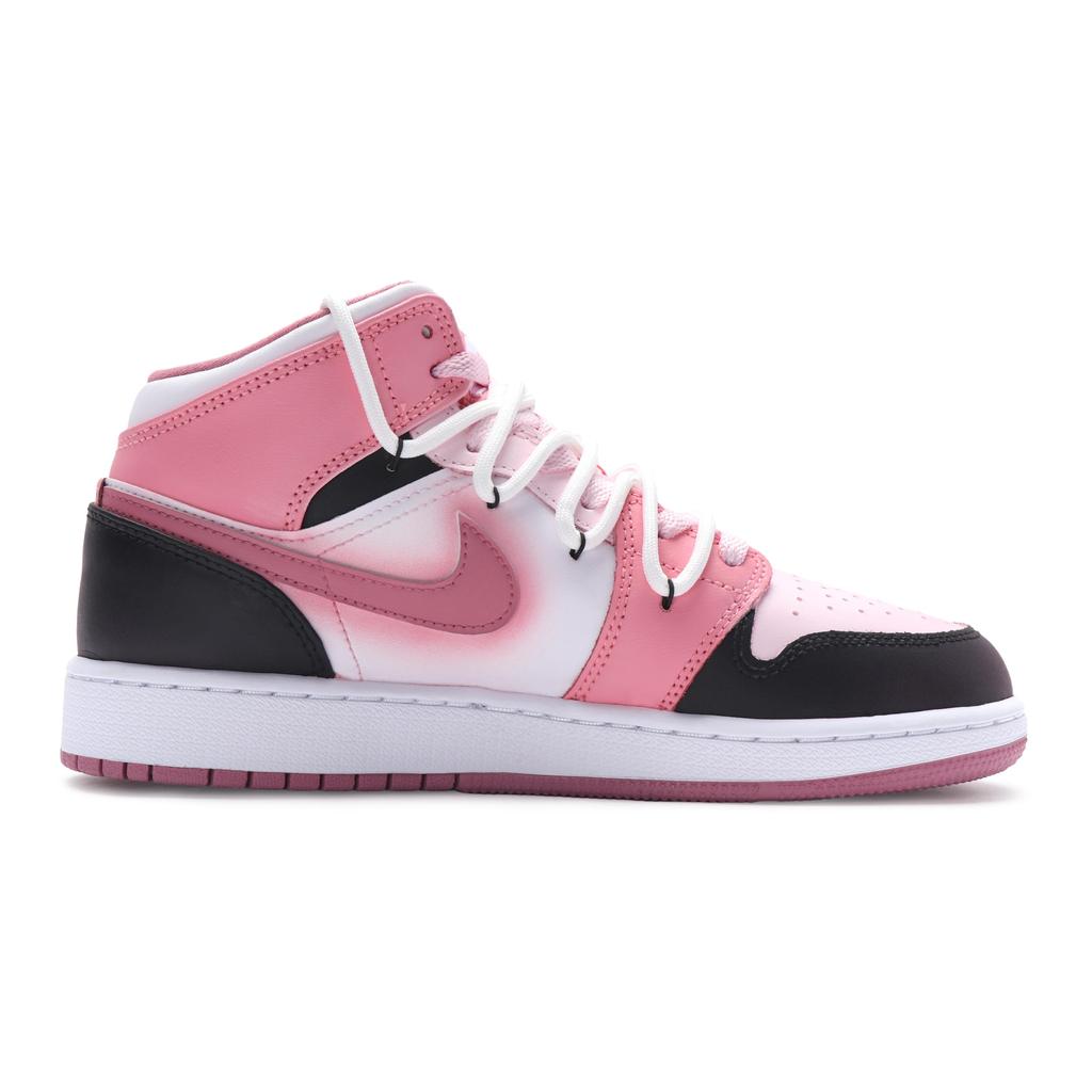 Jordan Air Jordan 1 811 Manufacturing, Love Confession High top Vintage Basketball Shoes Women's Pink Black White DQ8423-616(Team80-)