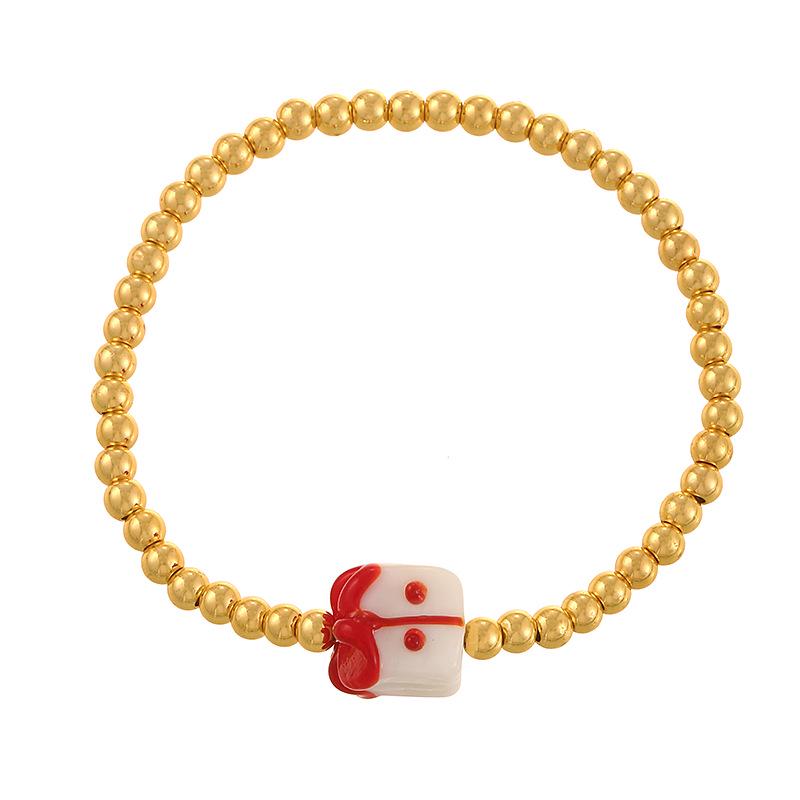 Festive Gingerbread Man Beaded Bracelet: Unique, Colorful Design for Women - Perfect Autumn/Winter Layered Best Friend Gift