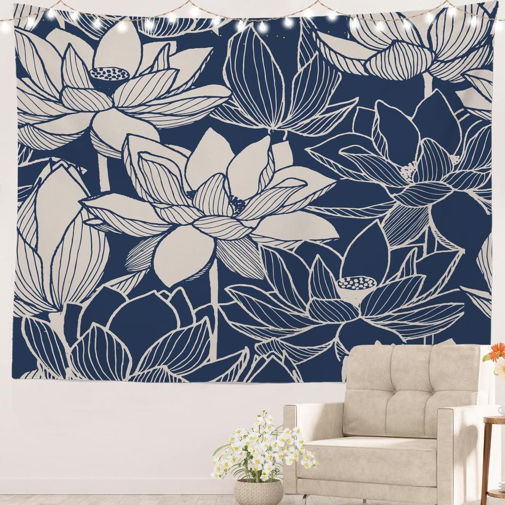 Abstract Modern Aesthetic Tapestry, Simple Dot Neutral Tones Wall Art Hanging Decoration Polyester Fiber White Ruffled Around