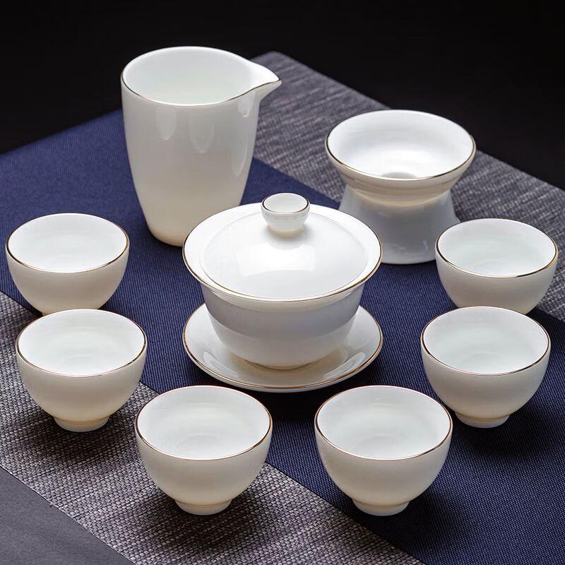 Jiakangming Mutton Fat Jade White Porcelain Kung Fu Tea Set