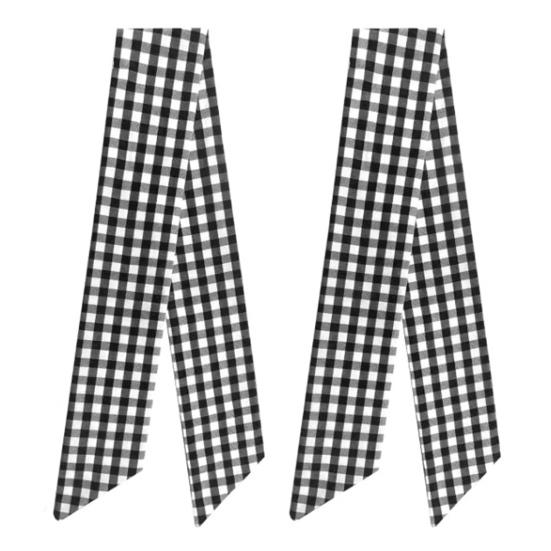 2Pcs Christmas Wreath Sash Plaid Print Garland Accessories Home Wedding Birthday Wreath Bow Indoor Outdoor Party Decor Gift