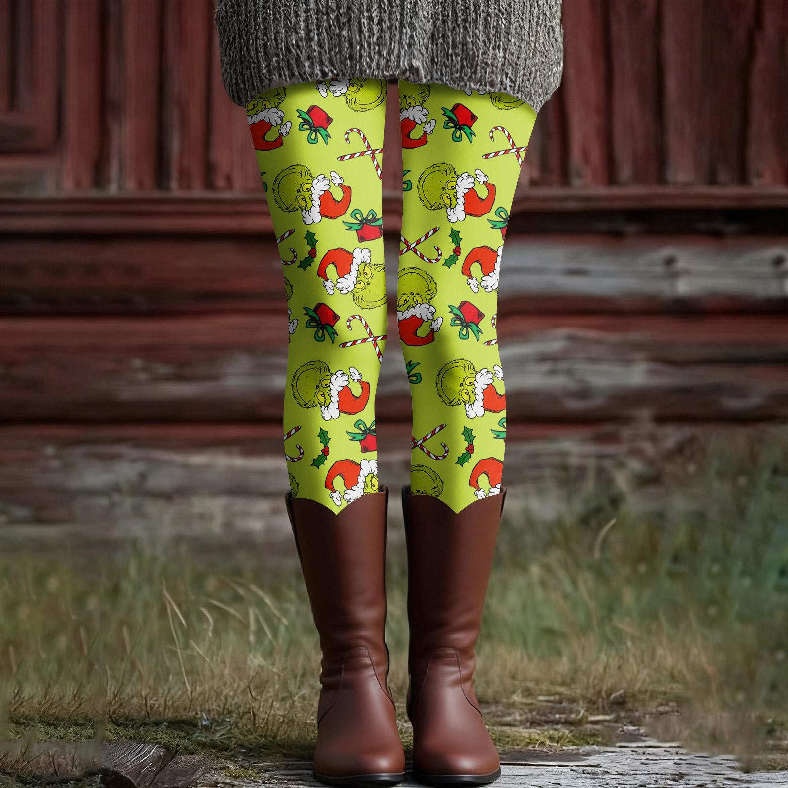 

Women s Casual Fashion Outdoor Christmas Printed Slim Elastic Yoga Pants Cropped Pants S