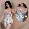 Sex Underwear Sexy Deep V Printed Suspender Lace Seduction Small Breast Shorts Set Pure Desire