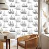Black and white sailboat wallpaper for living room and bedroom 50x1000