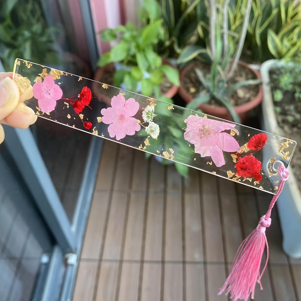 Elegant Floral Bookmarks with Tassels - Durable Resin Bookmarks for Women, Perfect for Reading, Gift for Book Lovers