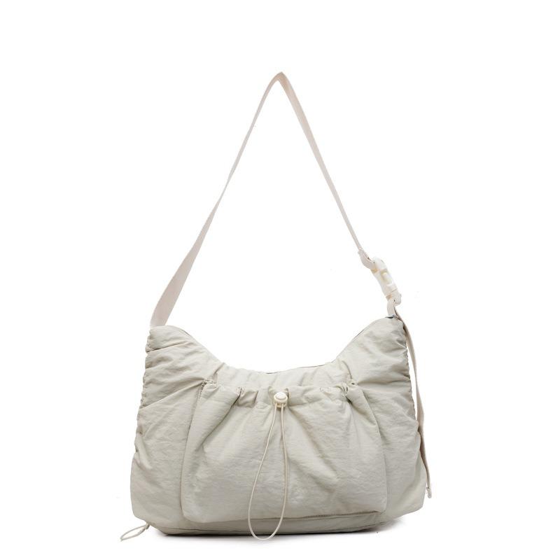 Summer new pleated shoulder bag large capacity messenger bag versatile commute to work class casual tote bag