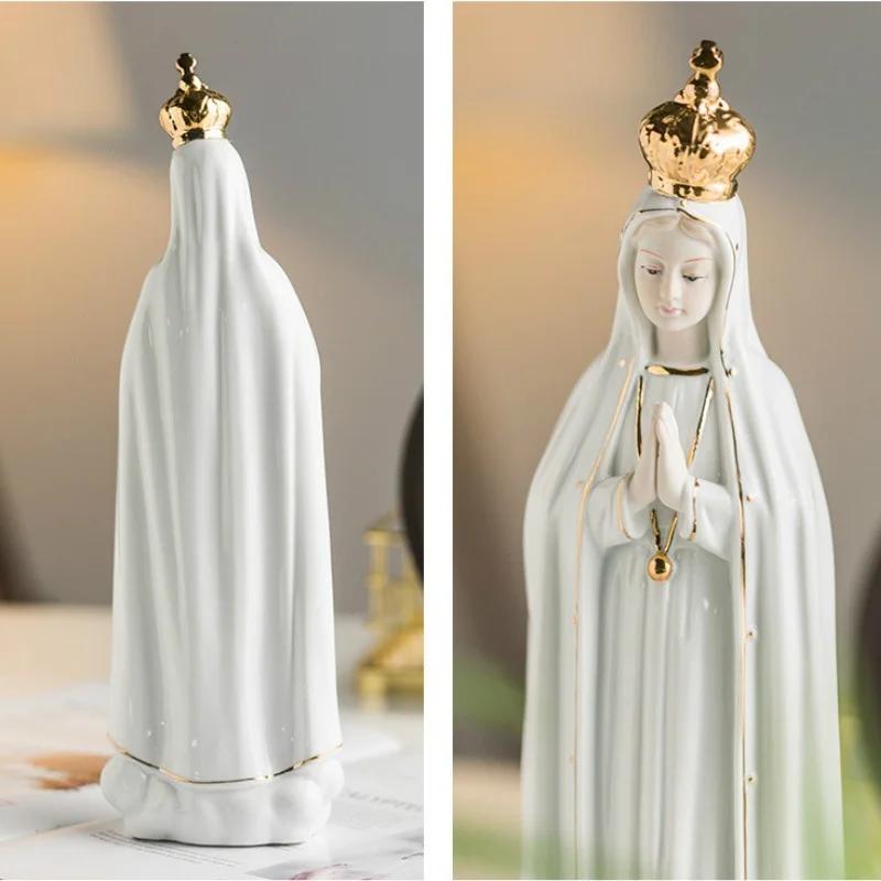 Rosa Fatima Icona Madonna Chiesa Cattolica Famiglia Statue in Ceramica Regali e Ornamenti