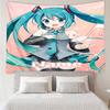 Custom Name Hatsune Miku Print Tapestry, Backdrop, Easy Setup, Ideal for Bedroom, Office & Living Room, with Aesthetic Wall Hanging Decor.