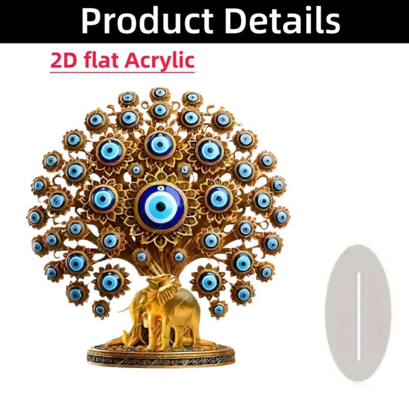 

Hot Sale 2D Tree Flat Acrylic Standing Tabletop Decor Arabic Architecture Camel Statue Figurine For Home Office Desk Ornament