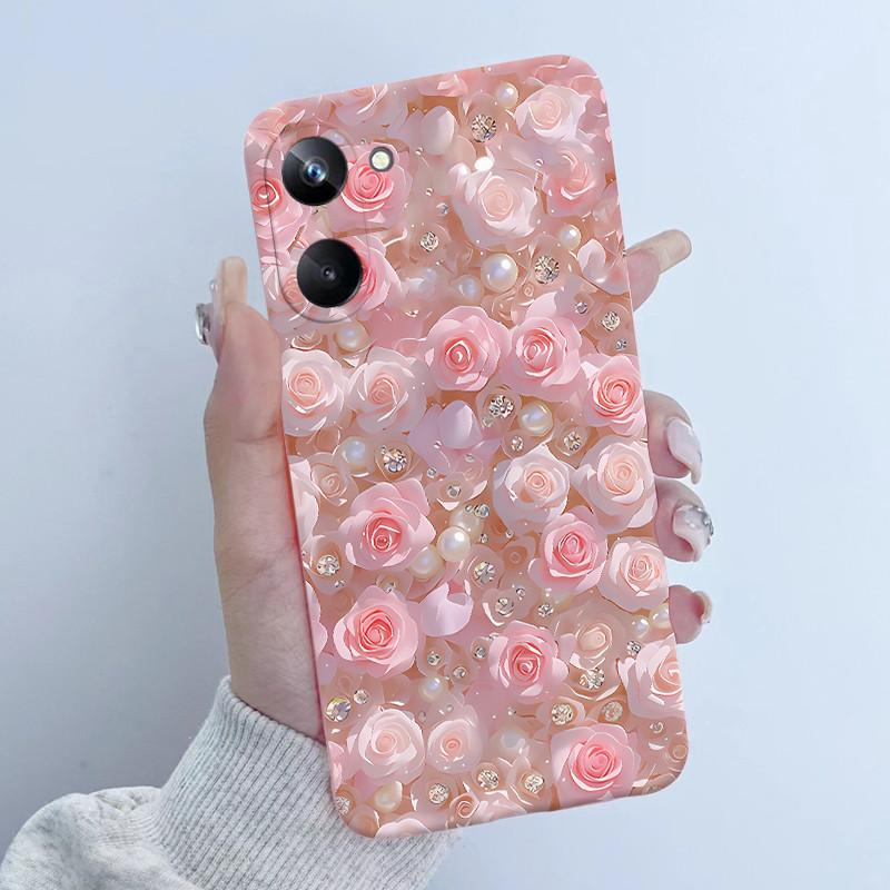 For Realme 10 Pro Phone Case RMX3661 Butterfly Flower Girl Design Soft Silicone TPU Back Housing for Realme 10Pro 5G 2022 Cover