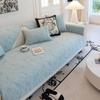 INS Jacquard Living Room Cotton Sofa Towel Anti-Pet Scratch Protection Linen Sofa Cushion Cover Universal Non-Slip Cushion Plain