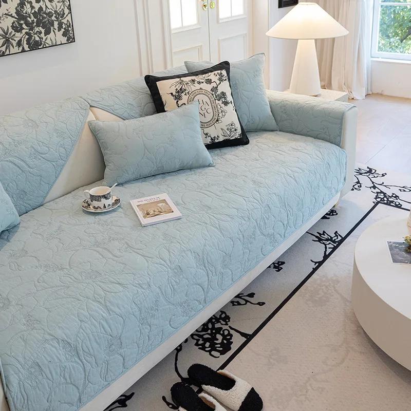 

INS Жаккардовое хлопковое полотенце для дивана с защитой от царапин для домашних животных, льняной чехол для диванной подушки, универсальная нескользящая подушка, однотонная 70x70cm