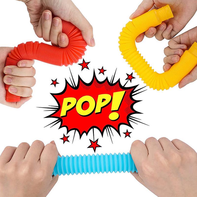 Big Size Pop Tubes Fidget Toys Connectable Extendable Colorful Telescopic Tubes Sensory Toys For Stress Relief Kids Adult Toys