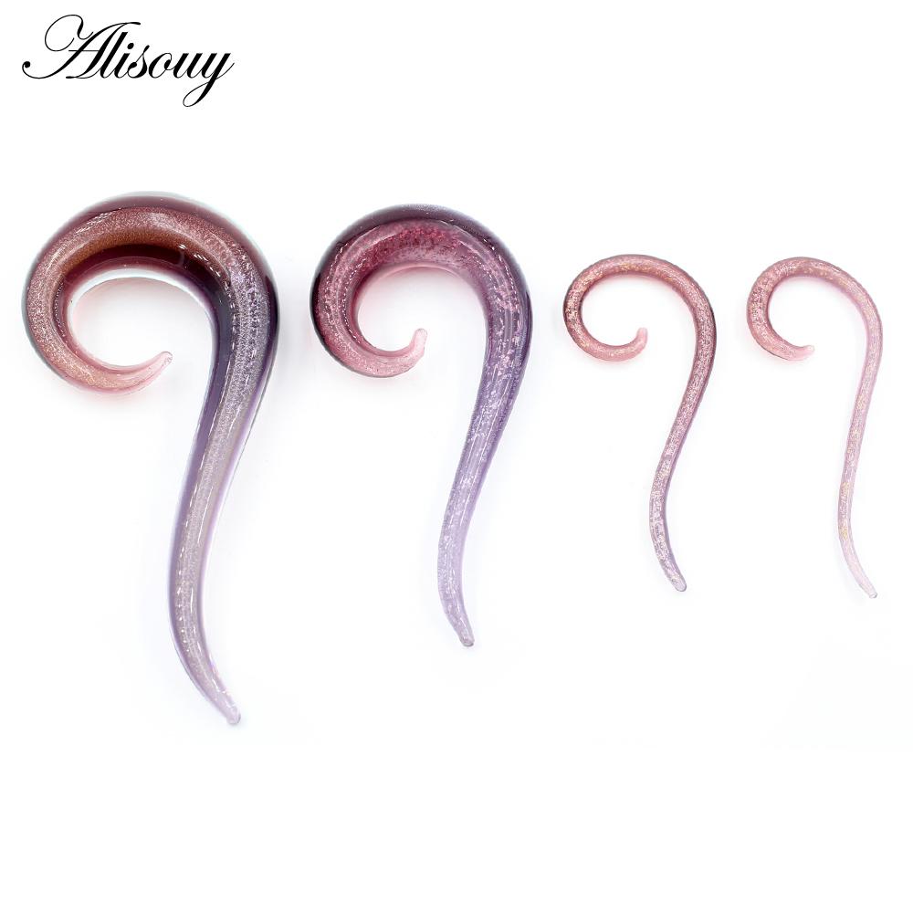 

Alisouy 2 шт. красные стеклянные беруши с вопросительным знаком, туннели, спиральные конусные серьги для хряща, расширители, растяжители, пирсинг, украшения 4mm