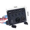 5-gangový LED spínací panel 12V napájacia zásuvka 4,2A duálna USB nabíjačka digitálny voltmeter prepínačová kombinácia pre loď nákladné auto obytný automobil námorný