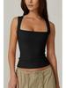 2025 European & American Women's Trendy Square Neck Slim Sleeveless Vest