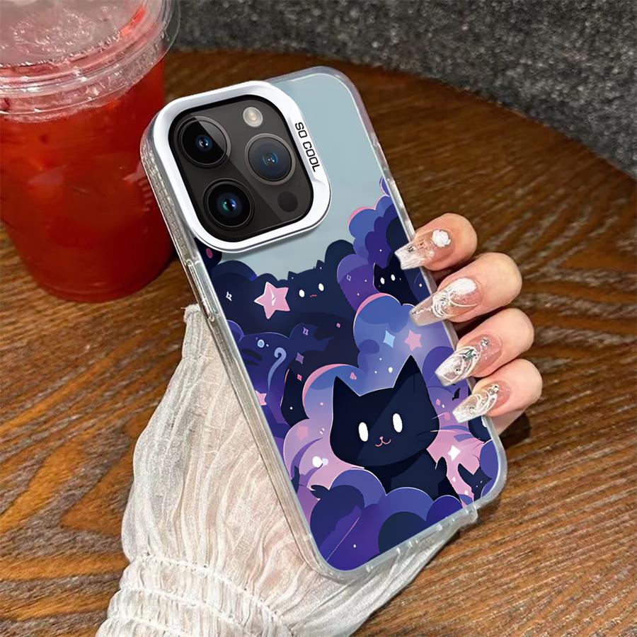 Cute Cartoon Cat Case for iPhone 17 Air 16e 14 15 16 Plus 11 12 13 Pro Max Soft Shell