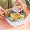 2 Layer Plastic Salad Lunch Box Microwave Safe Salad Lunch Container Portable Fruit Fat Reducing