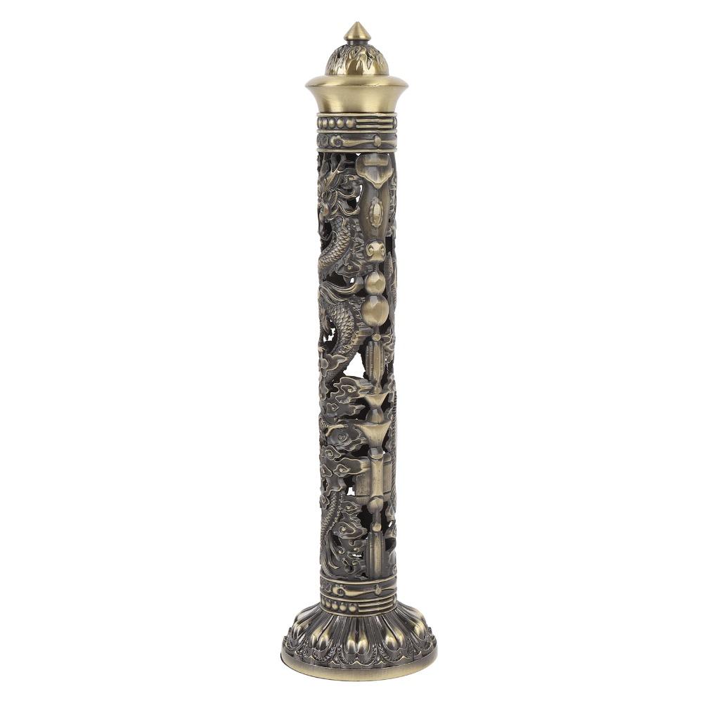 1 Stück Bronze Farbe Drache Phönix Räucherhalter Vertikales Design Messing Räucherturm Heimdeko