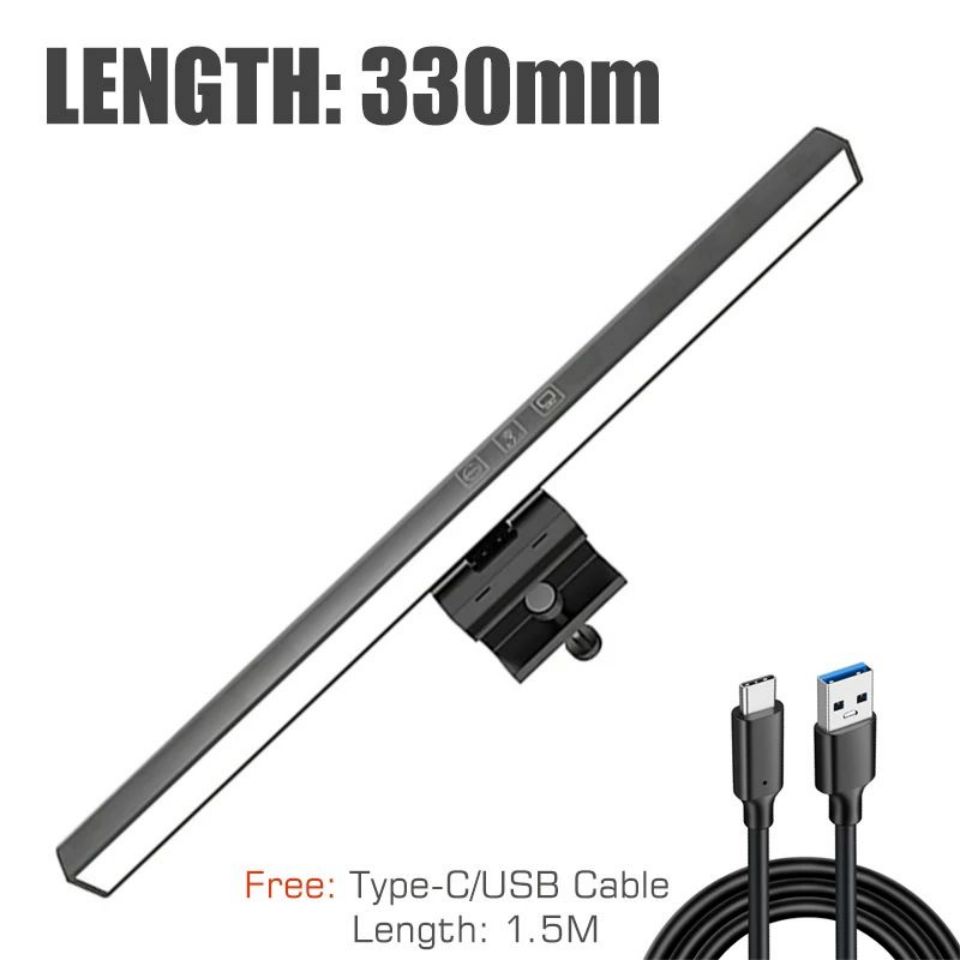 LED Desk Lamp LED Computer PC Monitor Screen Light Bar Stepless Dimming Reading USB Powered Hanging Table Lamp