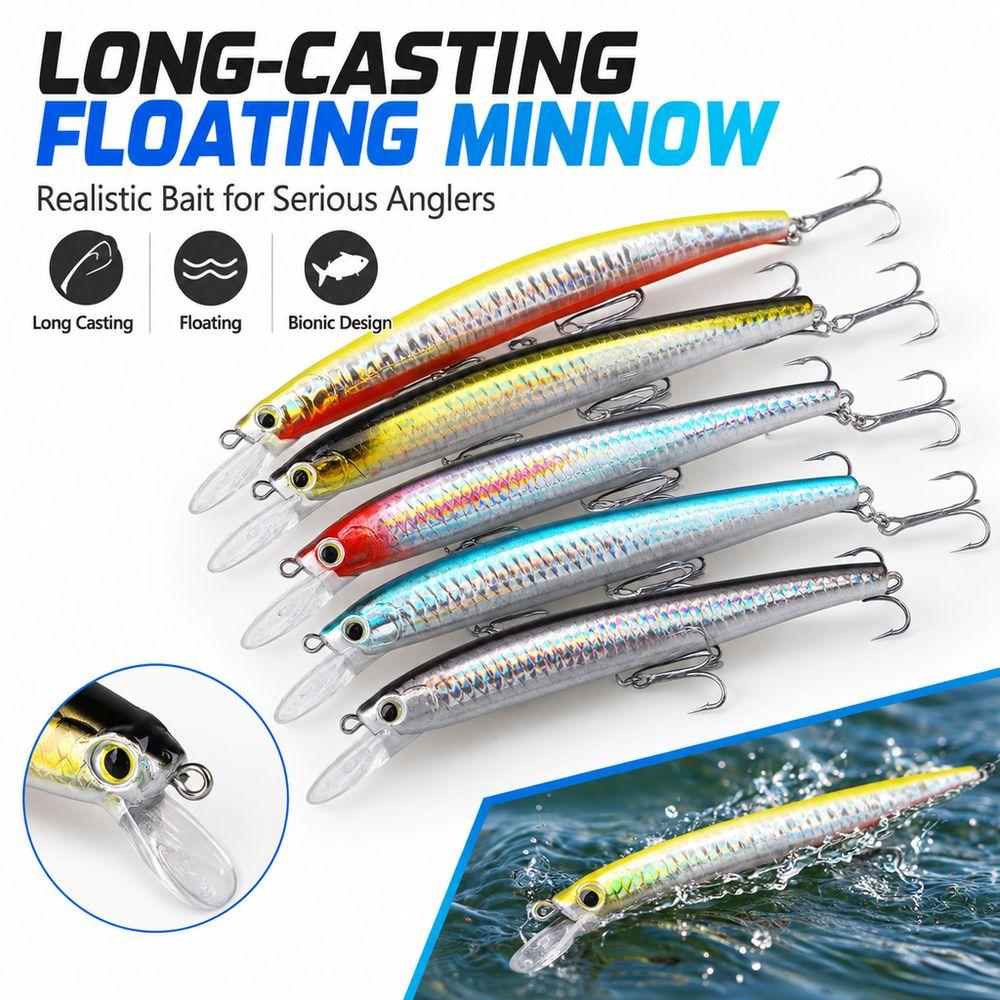 3D Bionic Fish Eyes Minnow Fishing Lure Streamline Hard Bait New Bionic Bait Saltwater Fishing