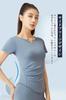 MORGEN SKY Short Sleeve Yoga with Round and Slimming and Stretchy for a Flattering Perfect for and DX026 Women's T-Shirt V-Neck, Hem, Vest.