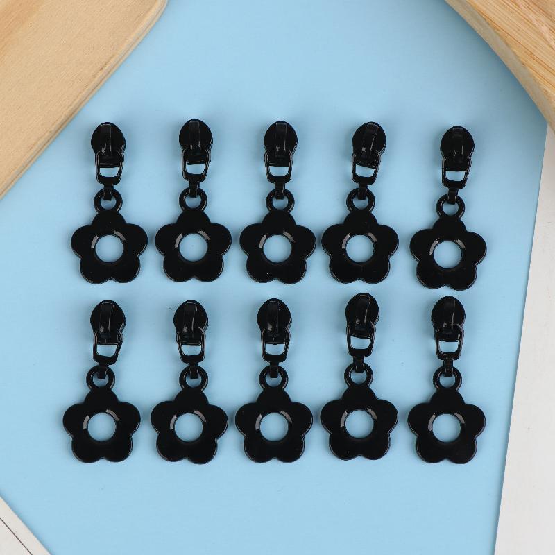 10Pcs Cute Little Flower Zipper Head For #3 Nylon Zippers Suitable For Home Sewing Diy Handmade Zipper Replacement