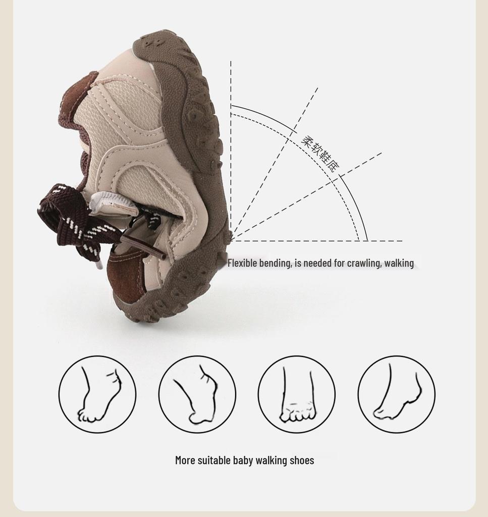 Baby Soft-Soled Color-Block Pre-Walking Sports Shoes for Toddlers - Korean Style, Unisex