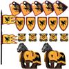 MOC Purchases Products Building Blocks Character Accessories Medieval Military Cavalry Knight Horses Animal Bricks Toy Gifts X36
