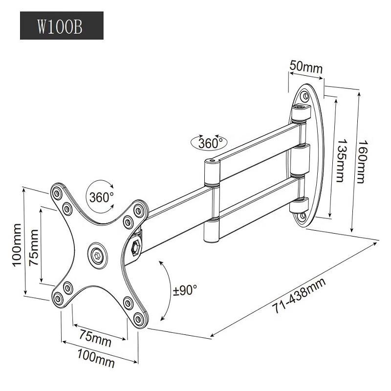Universal Rotatable & Extendable Wall Mount for Monitors and TVs