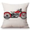 Nordic Motorbike Race Biker Club Car Pillow Case Us Flag Motorcycle Art Sofa Chair Waist Pillow Beige Linen Decor Cushion Covers