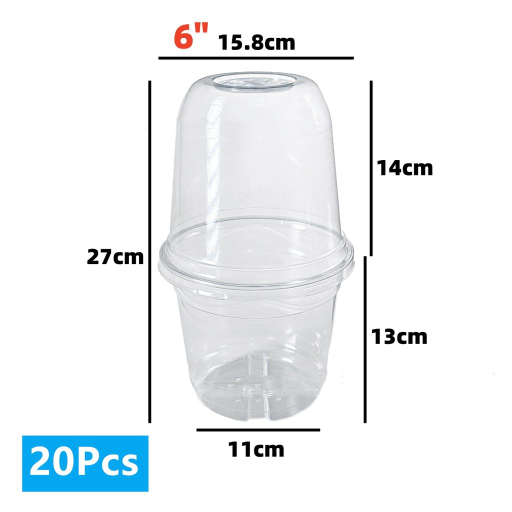 10/20Pcs Seedling Nursery Cup Thickened 3.5/4/5/6 Inch PET Garden Herb Flower Cultivation Seeds Germinate Seedling Pot with Lid